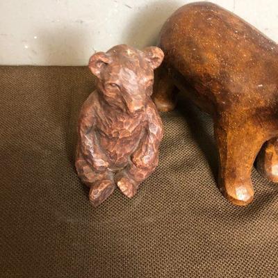 Lot #39 Pair of Wooden Bear Figurines