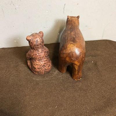 Lot #39 Pair of Wooden Bear Figurines
