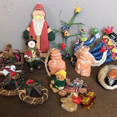 Lot #57 Wooden Santa's, Gingerbread and snowman's