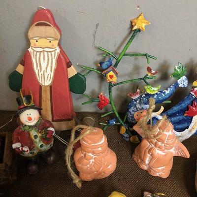 Lot #57 Wooden Santa's, Gingerbread and snowman's