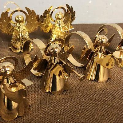 Lot #62 Brass collection of Napkin Rings plus more