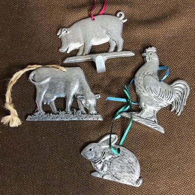 Lot #64 Animal shape Pewter Ornaments 