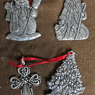 Lot #65 Santa, snowman, cross and tree