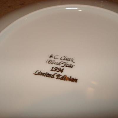 Grouping of B C Clark Christmas plates and other Xmas misc. 