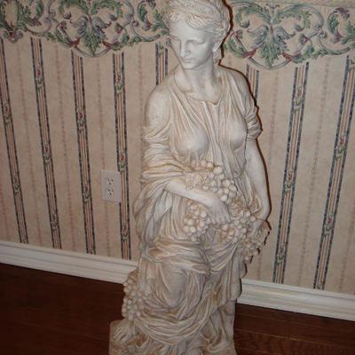 Large Roman type Woman with grapes resin garden statue