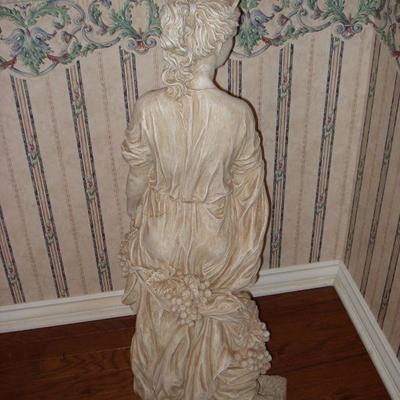 Large Roman type Woman with grapes resin garden statue