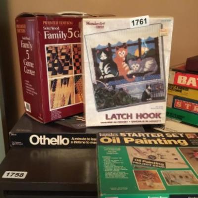 Assorted games and arts and crafts lot 1758