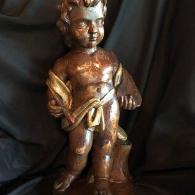 Carved Wood Cherub
