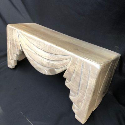 Carved Wood Drapery Shelf.