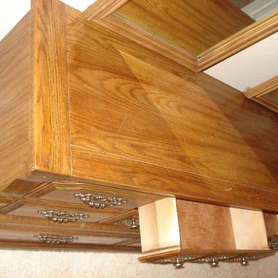 Double mirror dresser with lots of drawers