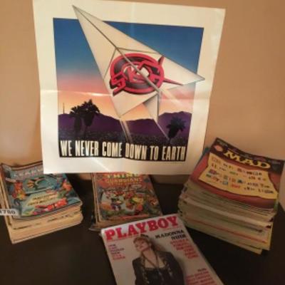 Assorted comic books and one madonna playboy magazine lot 1780