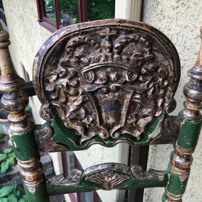 Vintage Carved Ladder Back Chair