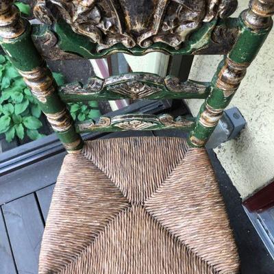 Vintage Carved Ladder Back Chair