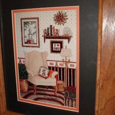 OSU vintage sweater & newer shirts, framed print, booklets and etc.