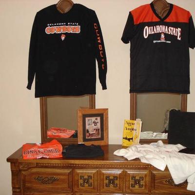OSU vintage sweater & newer shirts, framed print, booklets and etc.