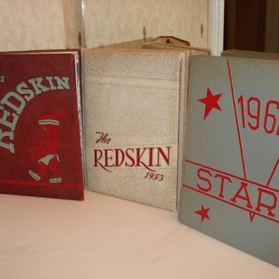 1952, 1953 Redskins college annuals and 1962 Star annual from Arkansas