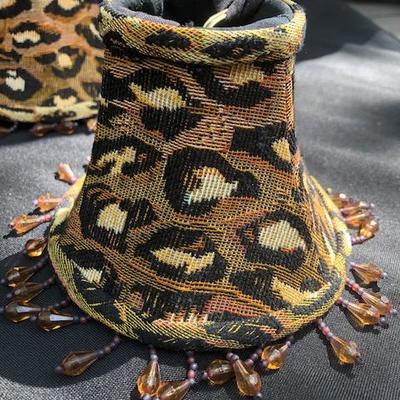 Set of 6 leopard Fabric Chandelier Shades #2