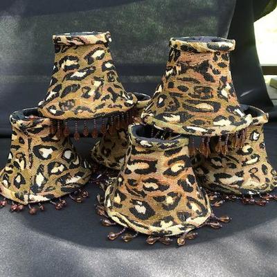 Set of 6 leopard Fabric Chandelier Shades #2