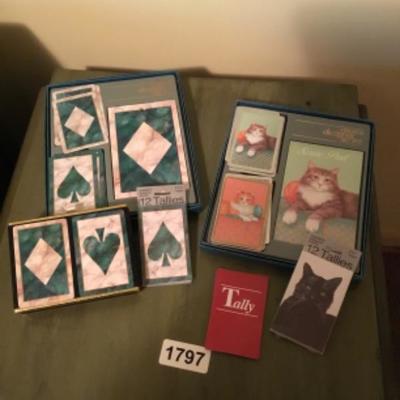 Assorted playing cards and bridge score books lot 797
