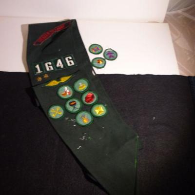 Vintage 1970 Girl Scout Sash - 10 badges, 2 pins, Numbers and Troop Affiliation St. Louis