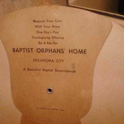 Vintage paper valentines, fan from Baptist orphans home OKC, etc.