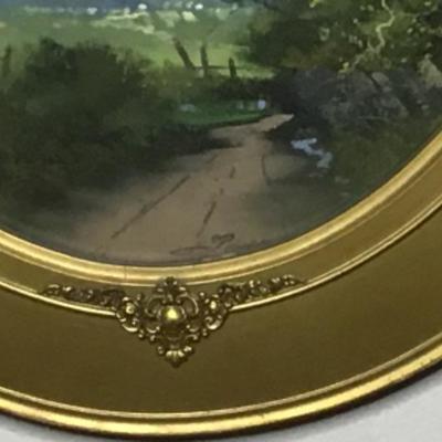 B2-106 Arts and crafts pastel painting signed but unable to read