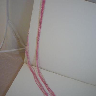 Vintage late 1960s- Pink Plastic Multi-strand Bead Necklace - Marked Hong Kong