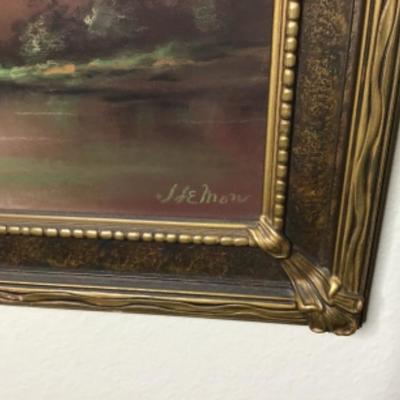 B2-107 Arts and crafts pastel painting, signed