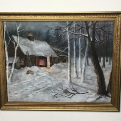 B2-108 Arts and crafts pastel painting unsigned