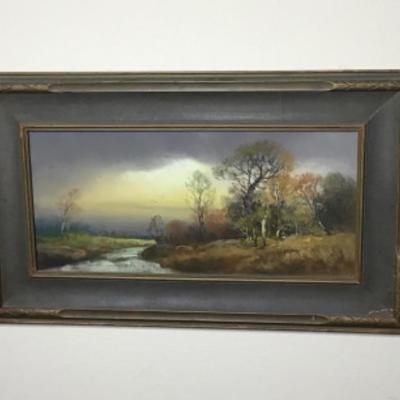 B2-109 Arts and crafts pastel painting, signed Chandler