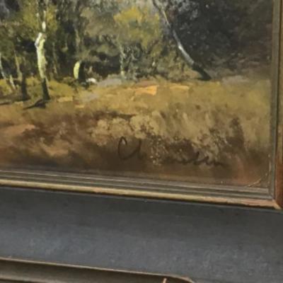 B2-109 Arts and crafts pastel painting, signed Chandler