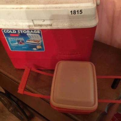Cooler and Tupperware lot 1815