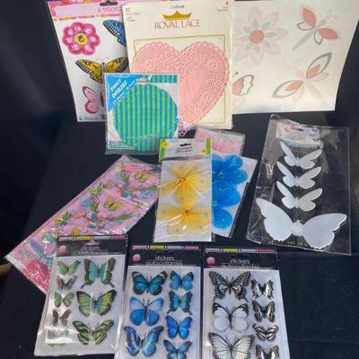 Butterfly Wall Decor and Stickers with Extras