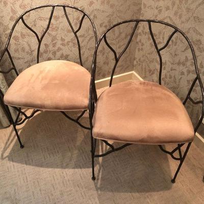 Faux Bois Iron Chairs - PAIR
