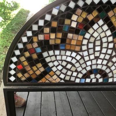Beautiful Glass Mosaic Iron Framed Garden Mirror.