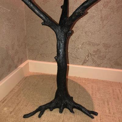 #1 Faux Bois Iron & Marble Side Table 