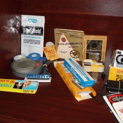 Lot of vintage cameras, film and accessories