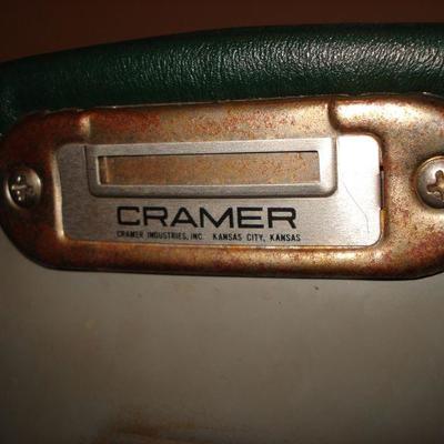 Vintage CRAMER Mid Century Swivel Chair Stool & 2 drawer file cabinet
