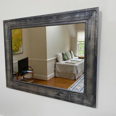 Lot # 82 Grey Washed Silver Wooden Mirror 