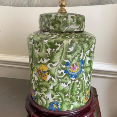 Lot # 85 Pair of Porcelain and Pottery Lamps 