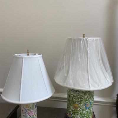 Lot # 85 Pair of Porcelain and Pottery Lamps 