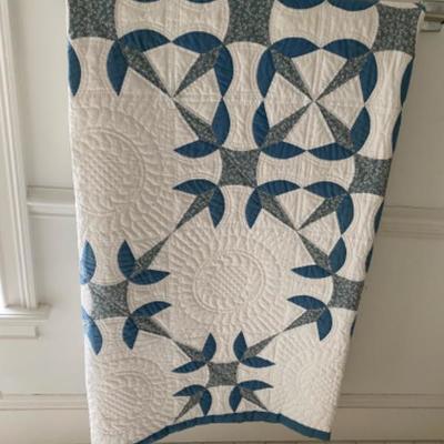 Lot # 88 Handmade Blue and White Quilt 