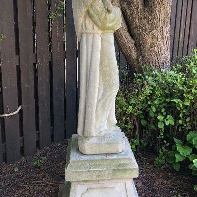TALL Vintage Concrete St. Francis  Statue & Pedestal