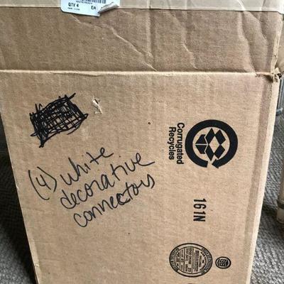 Lot #5 4 White Wooden Connectors and Sleeves