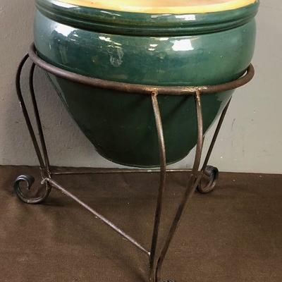 Lot #113 Terracotta Pot with Wrought Iron Stand 