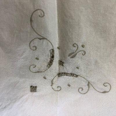 Lot #128 Cut out Embroidered Table Cloth -