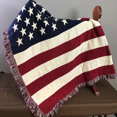 Lot #151 American Flag Throw Blanket 