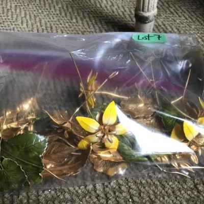 Lot #7 Metal Flowers and Leaves