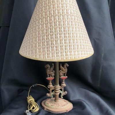 Antique Cast Iron Griffin Lamp