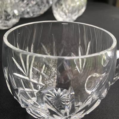 Beautiful Cut Crystal Punch Bowl and 8 cups.